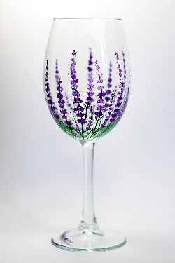 Brush Bloom: Lavender Wine Glass Painting – Spring Creek Lavender